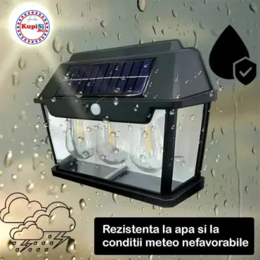 Соларна стенна лампа с 3 крушки