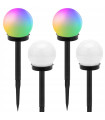 Соларни градински лампи топка RGB 4 броя