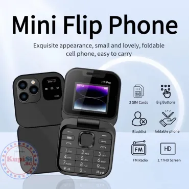 Сгъваем Телефон Mini Flip Smart Phone с 2 SIM карти