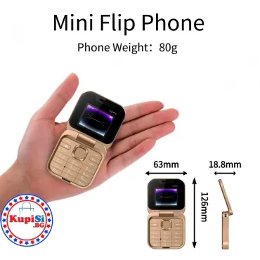 Сгъваем Телефон Mini Flip Smart Phone с 2 SIM карти