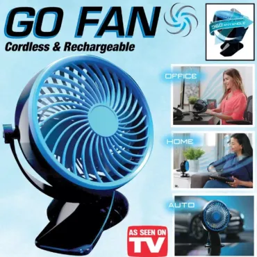 Преносим вентилатор със щипка Go Fan (8ч батерия) | jumbo-catalog.bg
