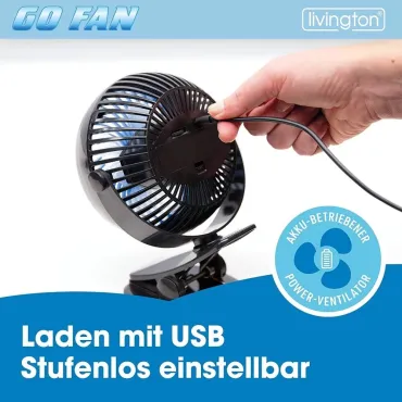 Преносим вентилатор със щипка Go Fan (8ч батерия) | jumbo-catalog.bg