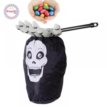Кошница за Бонбони "Trick or Treat" - Скелетна Ръка за Хелоуин