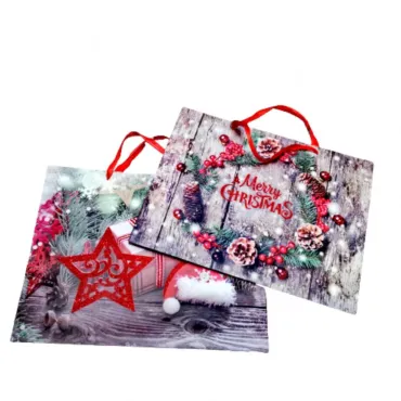 Картонена Коледна торбичка Merry Christmas