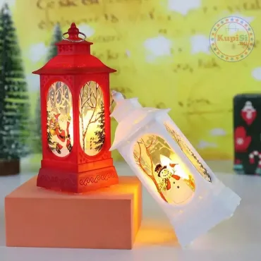 Коледен светещ фенер – ретро дизайн с LED свещ