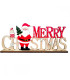 Дървена коледна табела Merry Christmas с Дядо Коледа | jumbo-catalog.bg