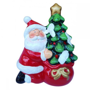 Коледна керамична фигура Дядо Коледа със светлина | jumbo-catalog.bg