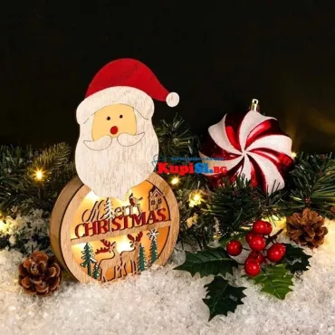 Дървена коледна фигурка - светеща | jumbo-catalog.bg
