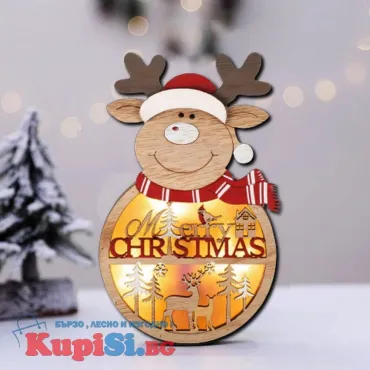 Дървена коледна фигурка - светеща | jumbo-catalog.bg