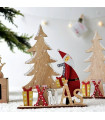 Дървена Фигурка, Дядо Коледа, Елха, Надпис Xmas