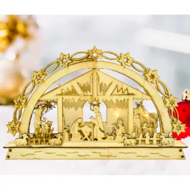 Коледна дървена фигура "Рождество" от jumbo-catalog.bg