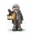 Керамична фигура дете със светещ фенер – 50 см