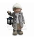 Керамична фигура дете със светещ фенер – 50 см