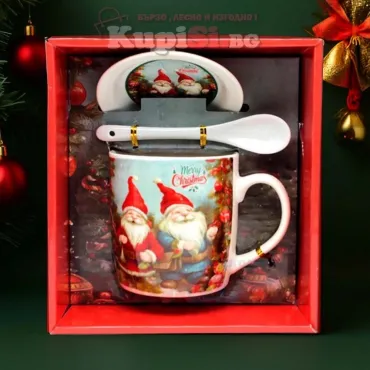 Подаръчен Коледен комплект - чаша за кафе | jumbo-catalog.bg