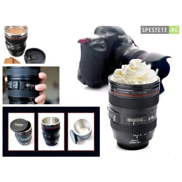 Термос чаша с форма на фотообектив Canon-EF 24-105mm