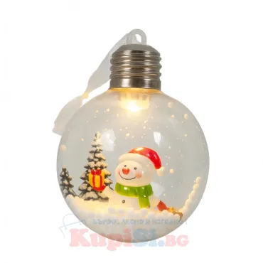 Светеща коледна топка – прозрачна украса |Топ цена на jumbo-catalog.bg