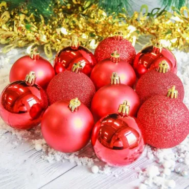Червени коледни топки - 6 броя | jumbo-catalog.bg