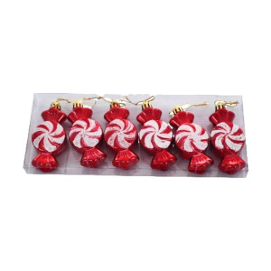 Коледни играчки за закачане – бонбони 6 бр.
