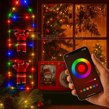 Дядо коледа на светеща стълба - Android и IOS управление