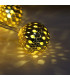 Новогодишни лампички, метални, 10 LED топки