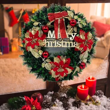 Коледен венец за украса на врата - Merry Christmas
