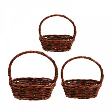 Кафява плетена кошница за подарък - jumbo-catalog.bg