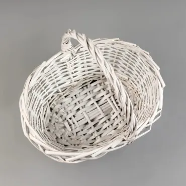 Плетена великденска кошница - Бял цвят - jumbo-catalog.bg