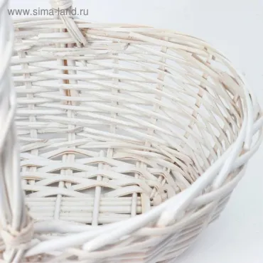 Плетена великденска кошница - Бял цвят - jumbo-catalog.bg