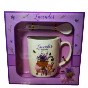 Порцеланова чаша с лъжичка "Lavender"