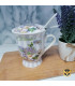 Порцеланова чаша с капаче и цедка "Beautiful ,,