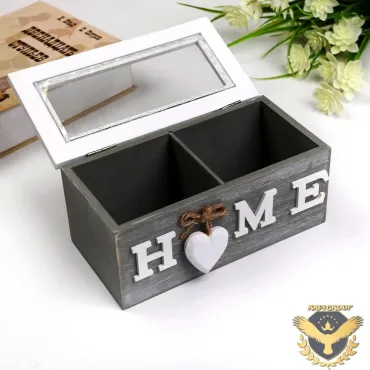 Дървена кутия за чай Home