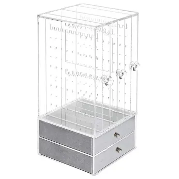 Прозрачен органайзер за бижута с велурени чекмеджета | jumbo-catalog.bg