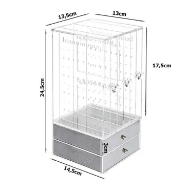 Прозрачен органайзер за бижута с велурени чекмеджета | jumbo-catalog.bg