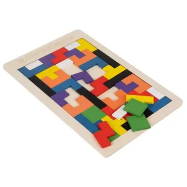 Дървен пъзел тетрис логическа игра за деца | jumbo-catalog.bg