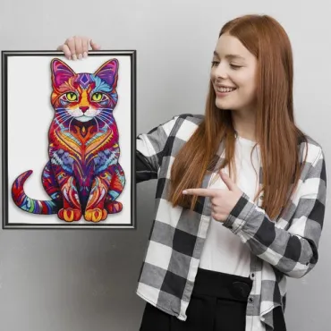 Пъзел от дърво – котка 130 части | jumbo-catalog.bg