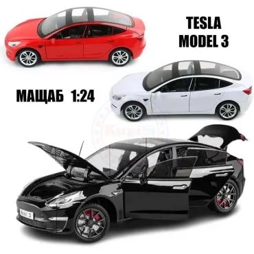 Метална количка - Tesla Model 3 – Мащаб 1:24