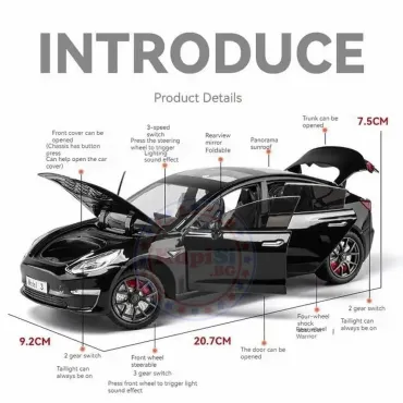 Метална количка - Tesla Model 3 – Мащаб 1:24