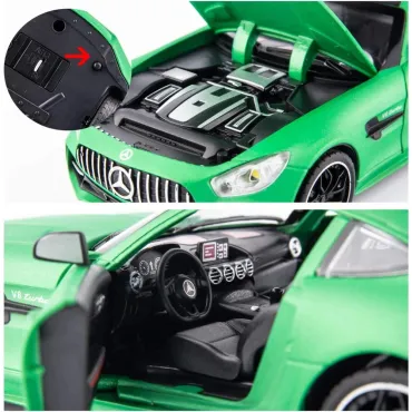 "Елегантна метална количка Mercedes GTR - Реализъм и стил в прекрасен мащаб 1:24