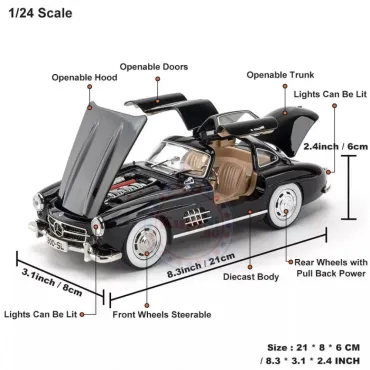 Метален макет на Mercedes-Benz 300 SL – Мащаб 1:24