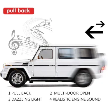 Метална кола Мерцедес,G-CLASS, Отварящи се врати,1:24, Бяла