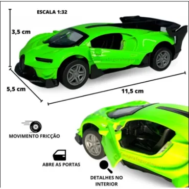Метална кола Bugatti - Светеща, Музикална, 1:32
