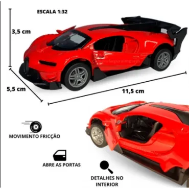 Метална кола Bugatti - Светеща, Музикална, 1:32