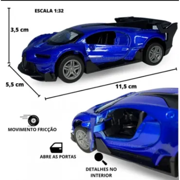 Метална кола Bugatti - Светеща, Музикална, 1:32