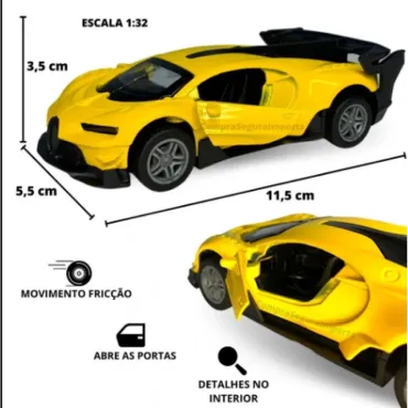 Метална кола Bugatti - Светеща, Музикална, 1:32