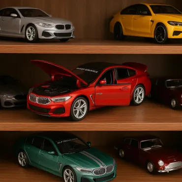 Колекционерска метална количка BMW M8 1:32 с ефекти