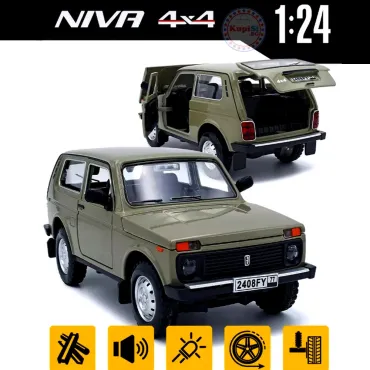 Метална кола Lada Niva 4x4 – мащаб 1:24, със звук, светлини