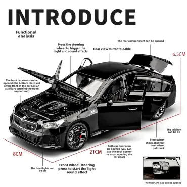 Метална кола 1/24 BMW i5 M60 с отварящи се врати | jumbo-catalog.bg