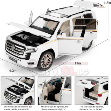 Метална кола с отварящи се врати - Land Cruiser 1:18 | jumbo-catalog.bg