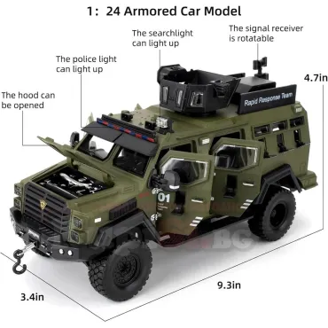 Военен джип 1:24 – метална бронирана кола | jumbo-catalog.bg