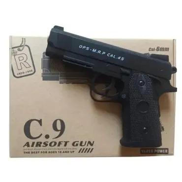 Еърсофт пистолет C9 - 200 м/с мощност + 300 сачми | jumbo-catalog.bg
